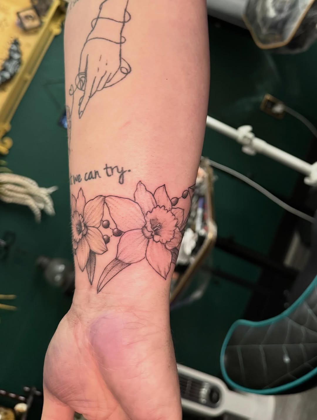 Tattoo by @lesleahipp_tattoo — illustrative, fine_line