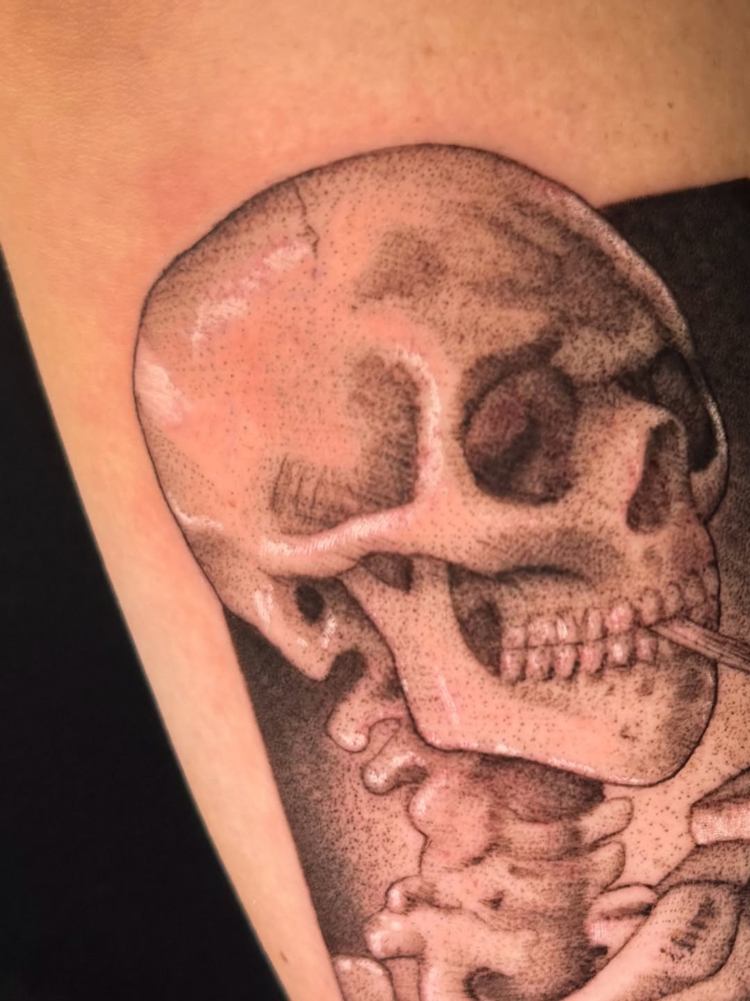 Tattoo by @tatsbyjameshix — dotwork, black_and_grey