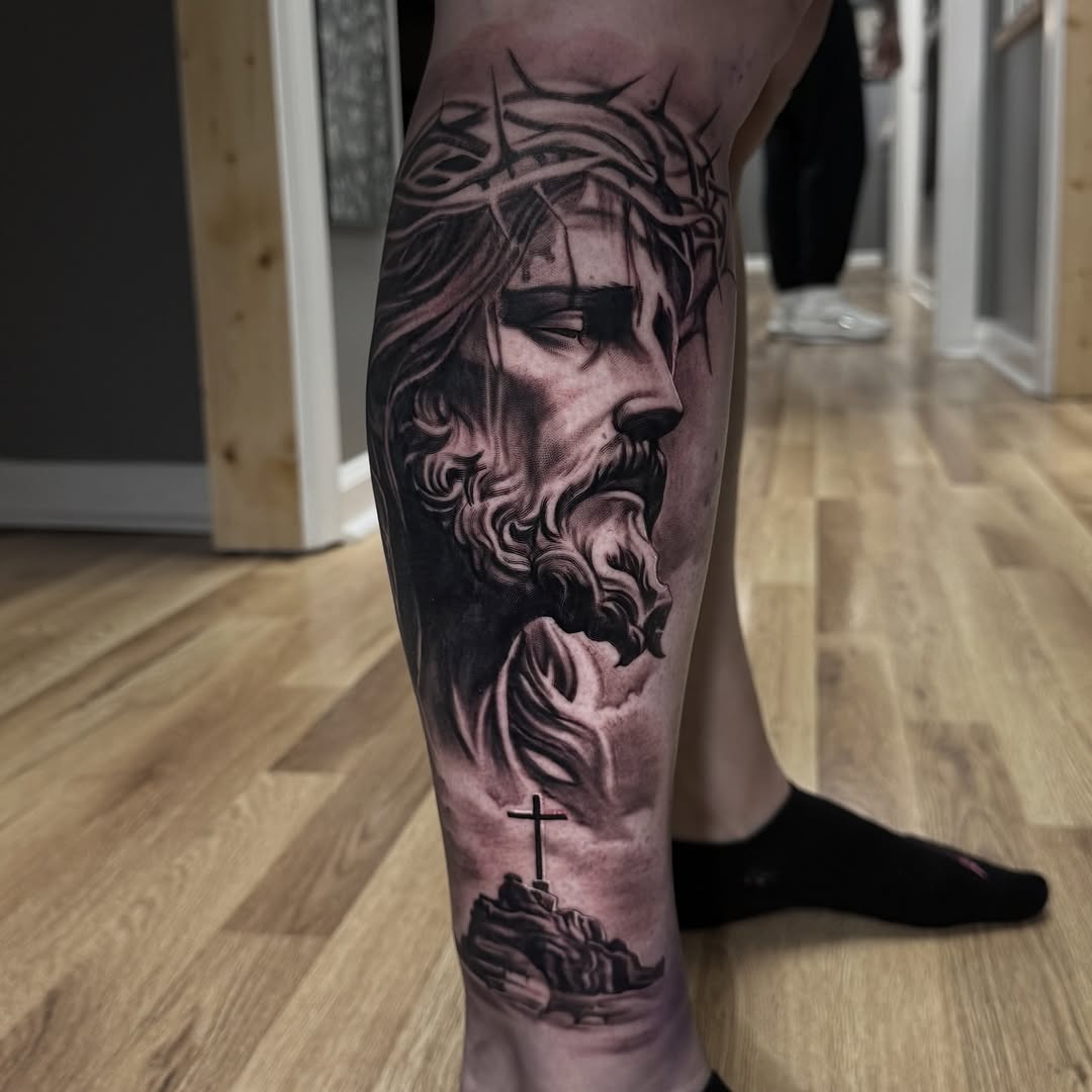 Tattoo by @jakethetattooer — realism, black_and_grey