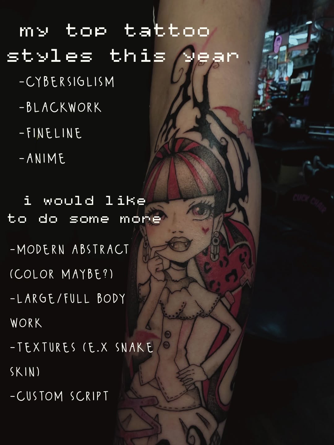 Tattoo by @mitch_soup — anime, blackwork