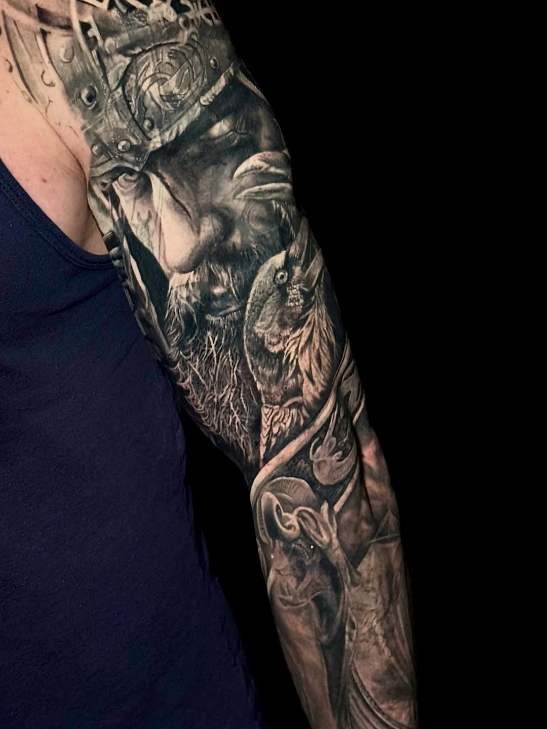 Tattoo by @dustyrose.tattoo — realism, black_and_grey