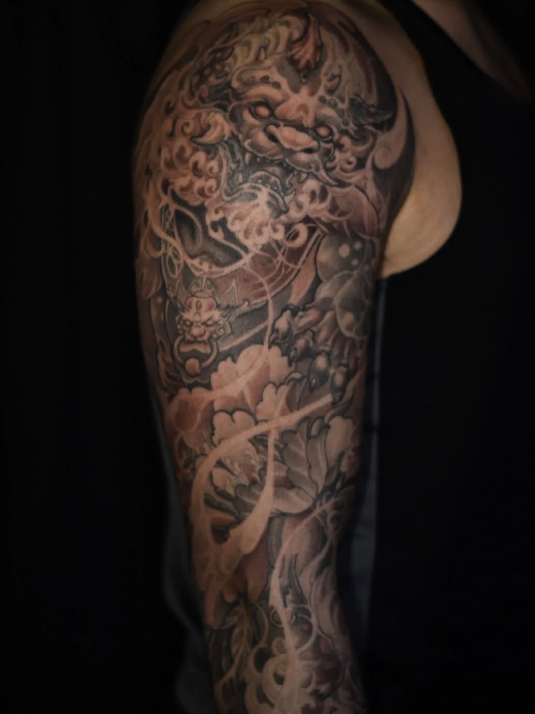 Tattoo by @artofsteve โ japanese_irezumi, black_and_grey
