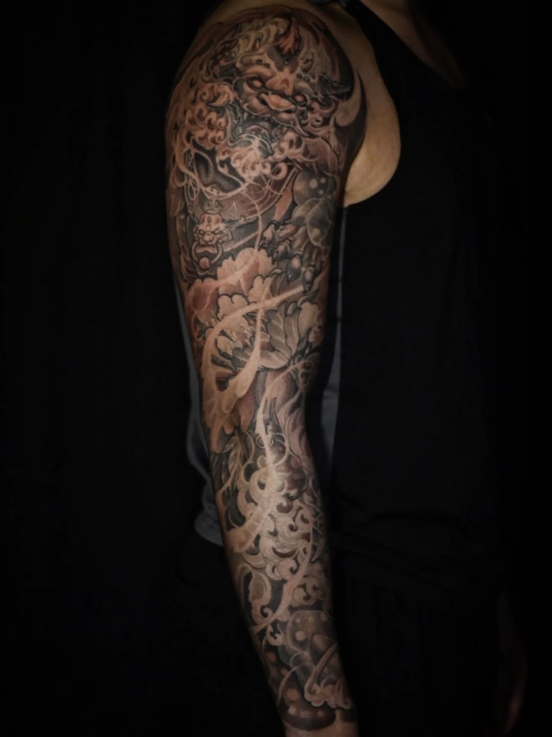 Tattoo by @artofsteve โ japanese_irezumi, black_and_grey