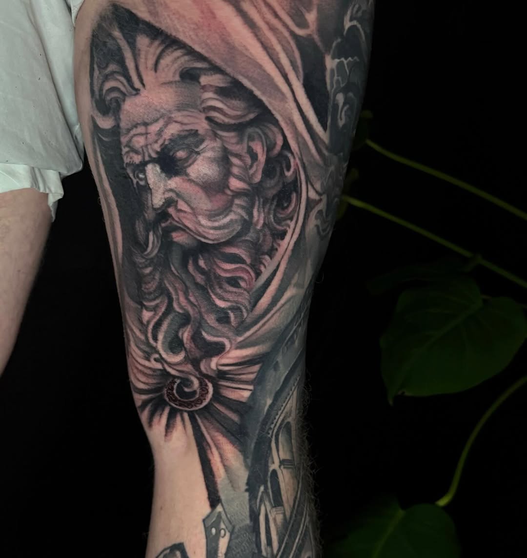 Tattoo by @breestallworthtattoo — realism, black_and_grey