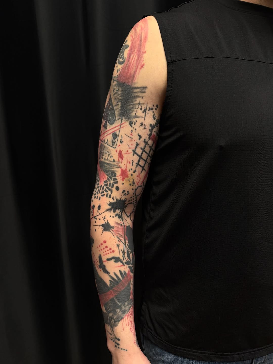 Tattoo by @panda13tattoos — illustrative, trash_polka