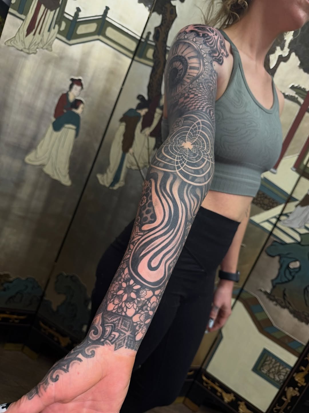 Tattoo by @jaws_the_artist β geometric, black_and_grey