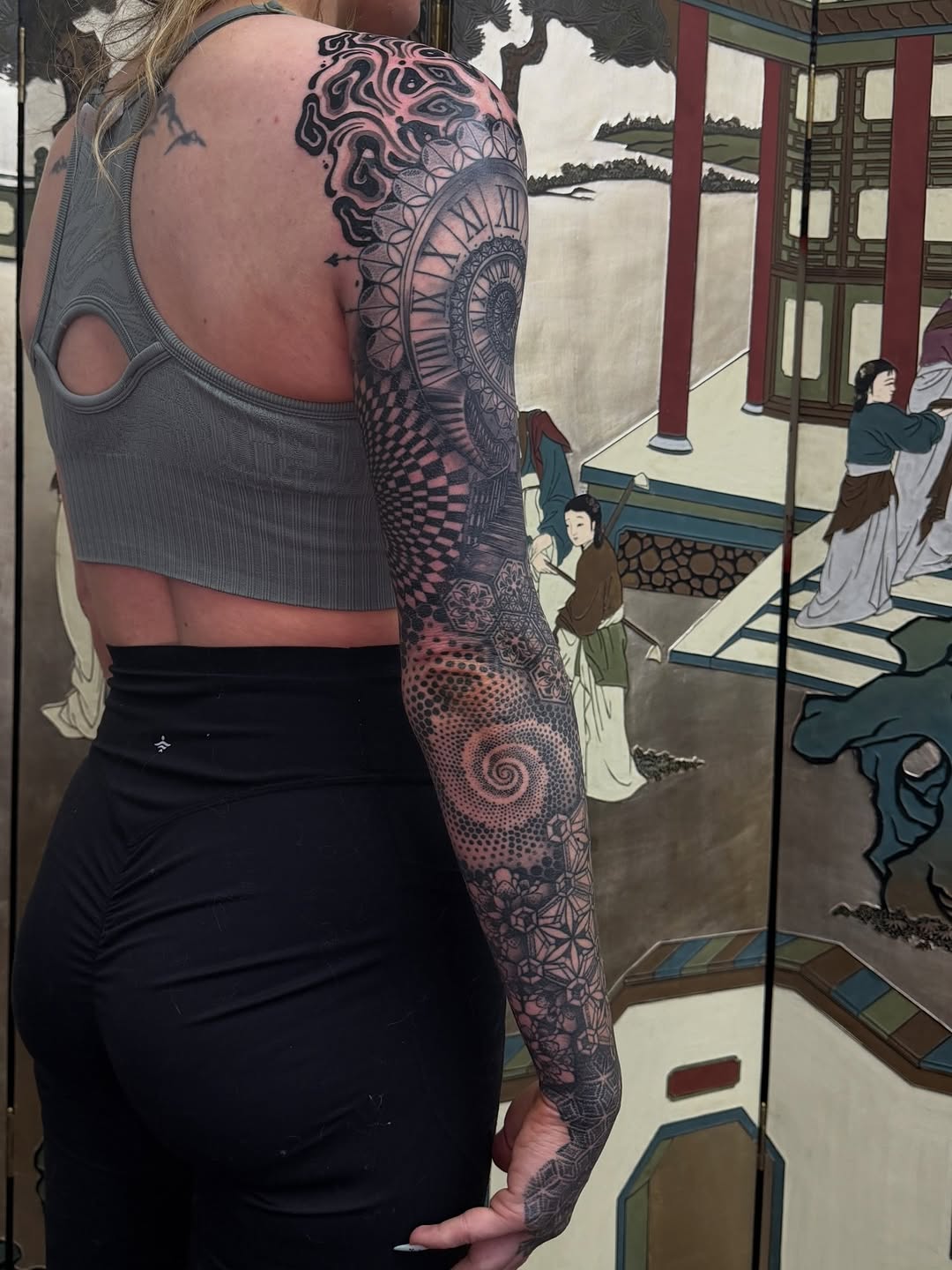 Tattoo by @jaws_the_artist β geometric, black_and_grey