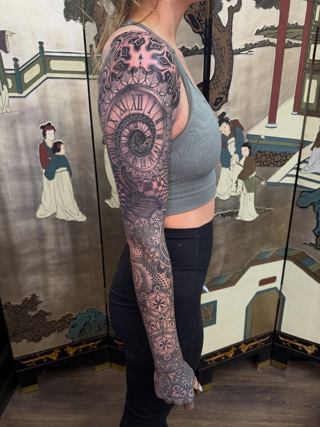 Tattoo by @jaws_the_artist β geometric, black_and_grey