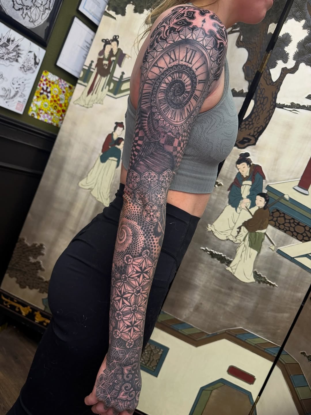 Tattoo by @jaws_the_artist β geometric, black_and_grey