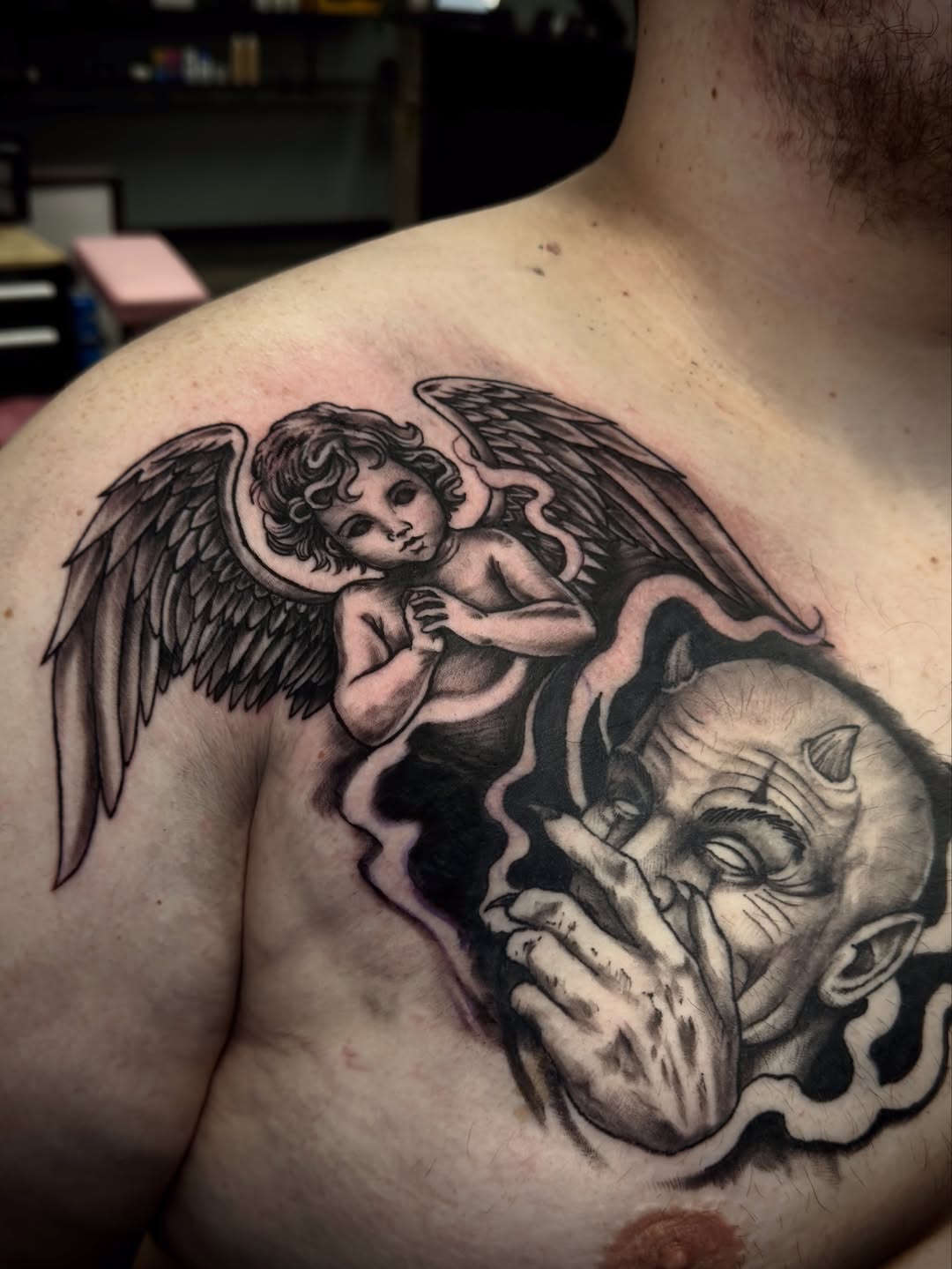 Tattoo by @brock_tattoos — realism, black_and_grey