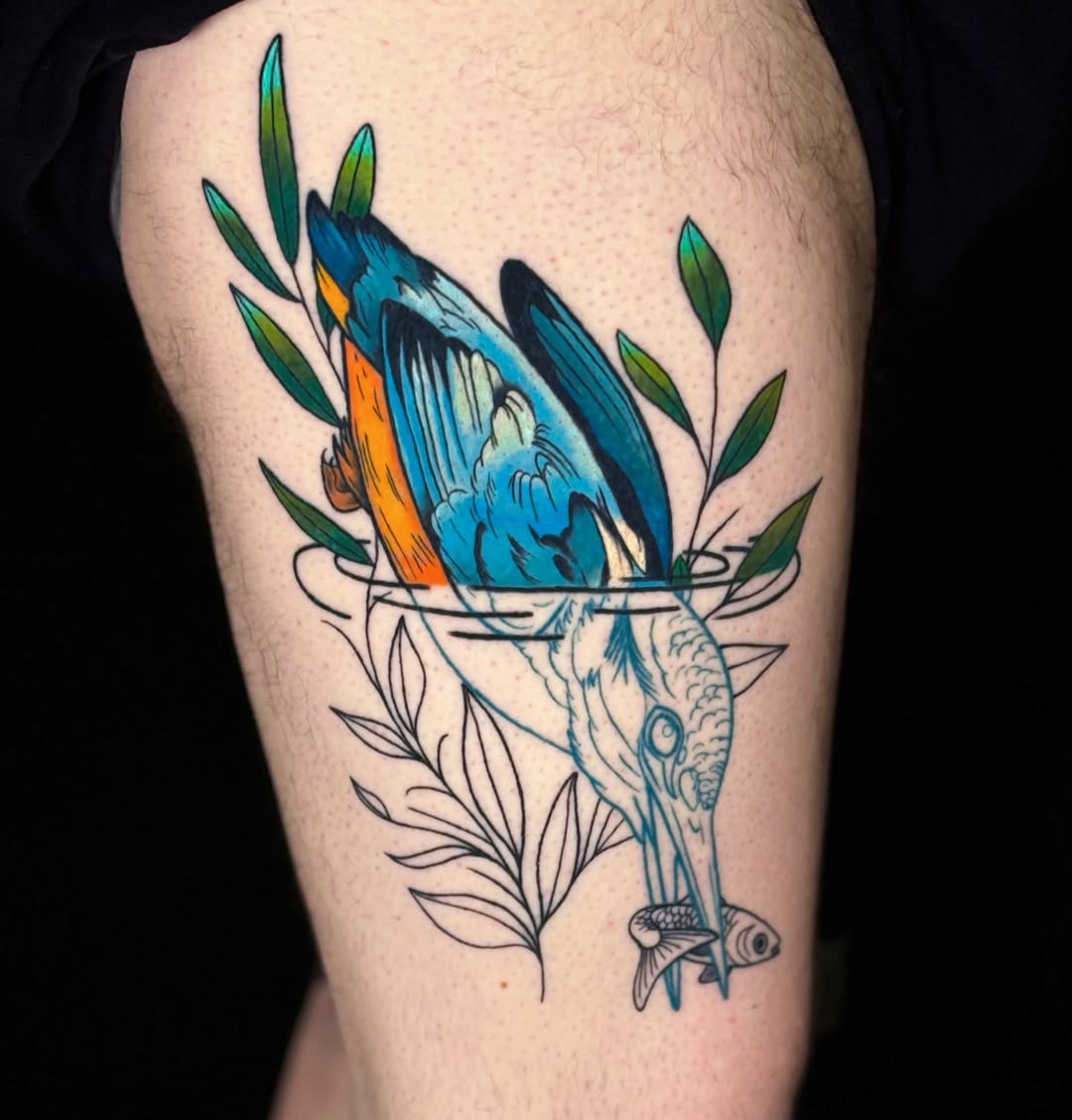 Tattoo by @songsparrowink — illustrative, watercolor