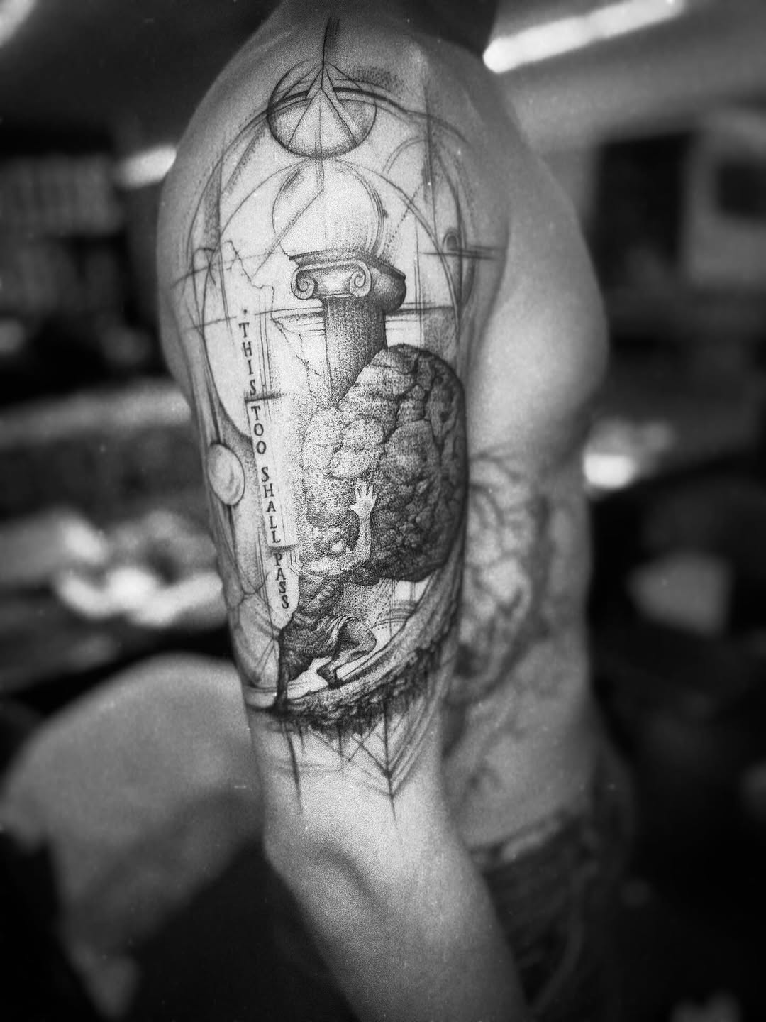 Tattoo by @cesarbee — black_and_grey, realism