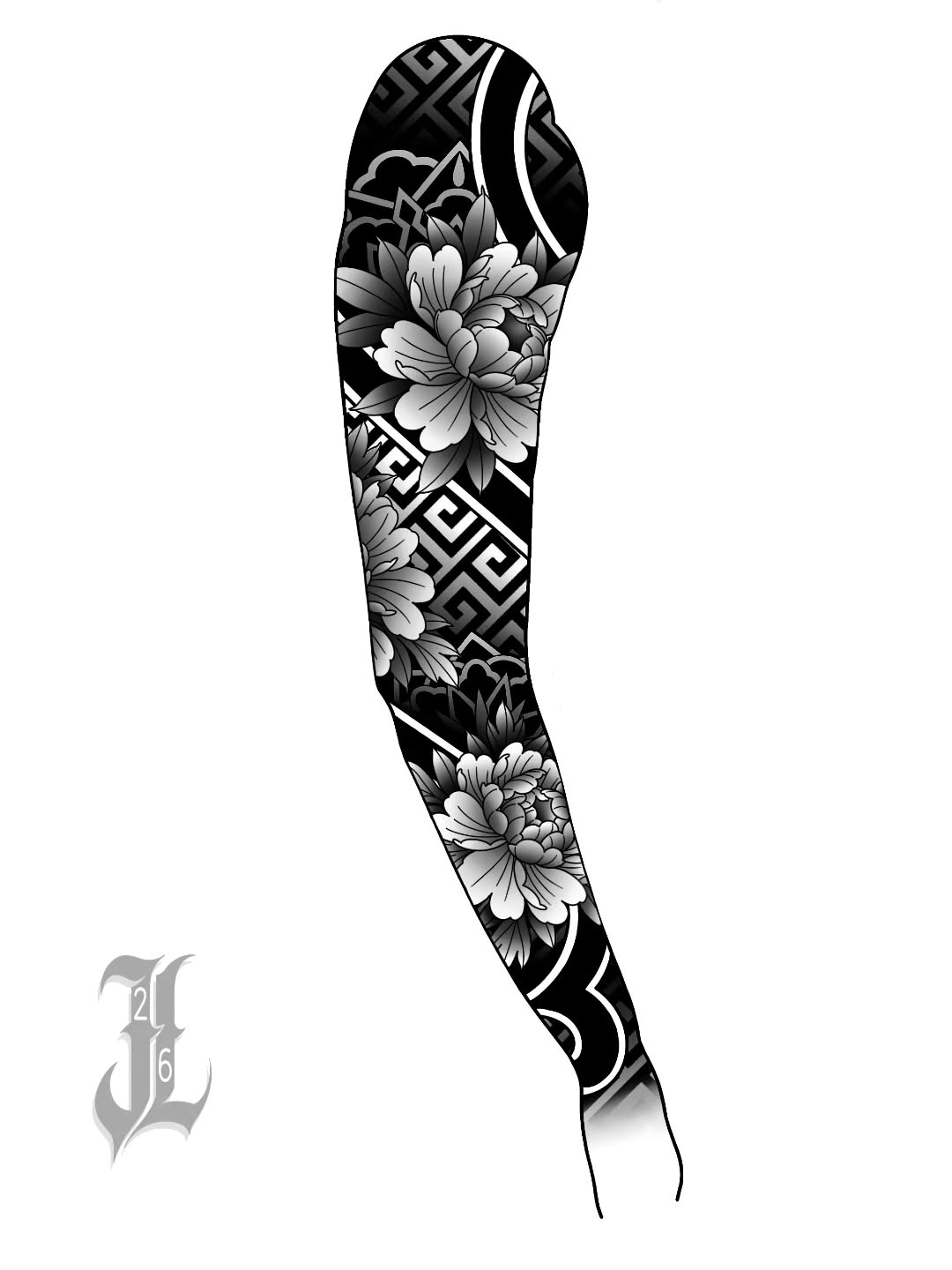 Tattoo by @highnoonjake — japanese_irezumi, black_and_grey