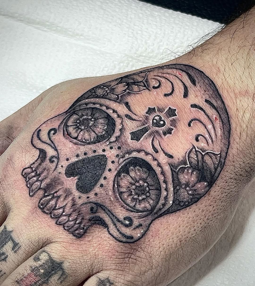 Tattoo by @bambee.tattoos — black_and_grey, ornamental