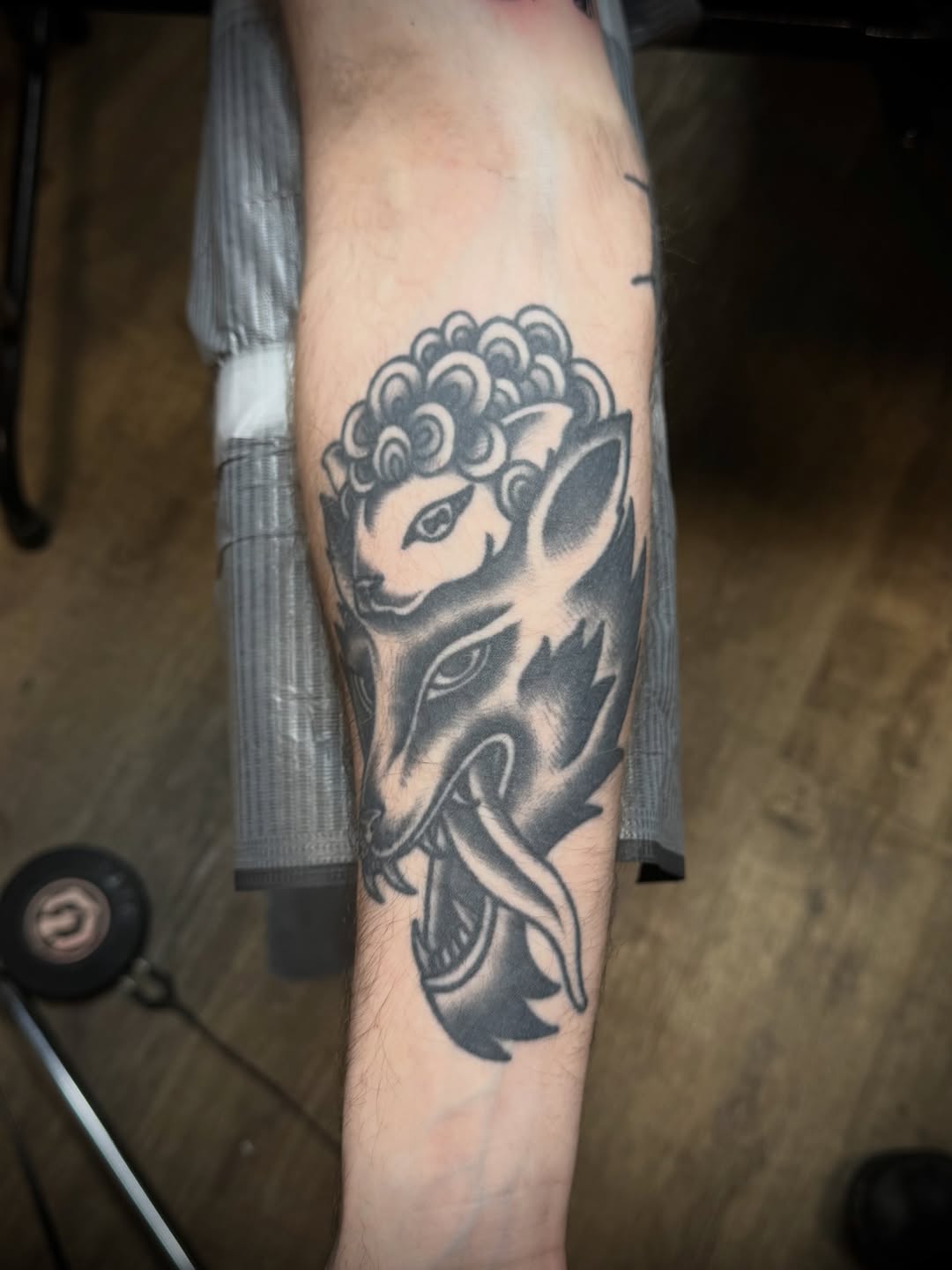 Tattoo by @blvck.trad — black_and_grey, neo_traditional