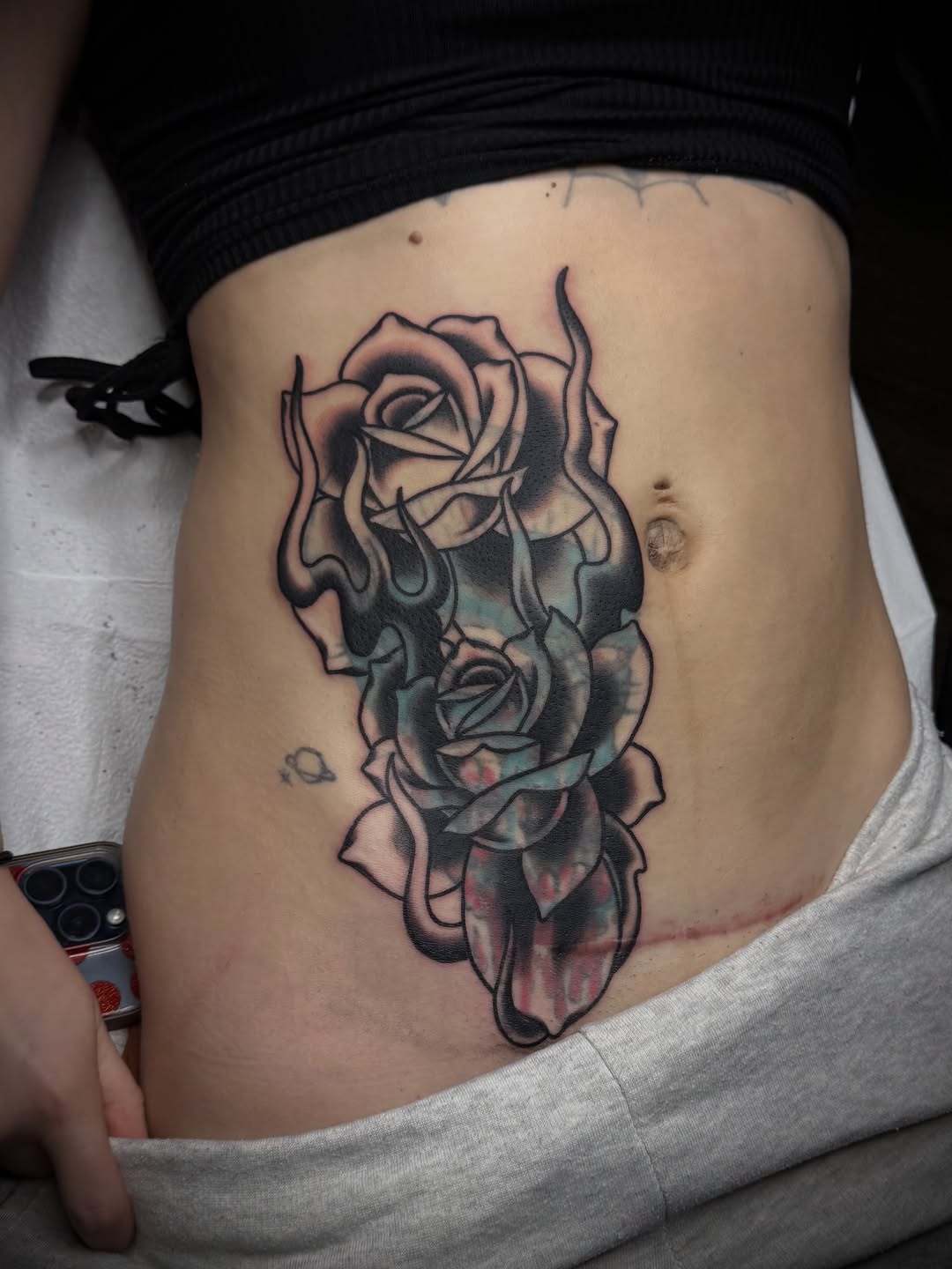 Tattoo by @blvck.trad — black_and_grey, neo_traditional
