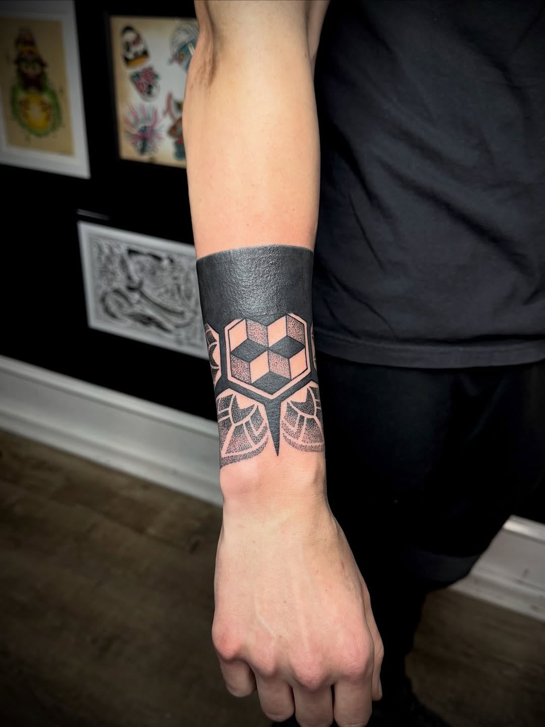 Tattoo by @blvck.trad — geometric, blackwork