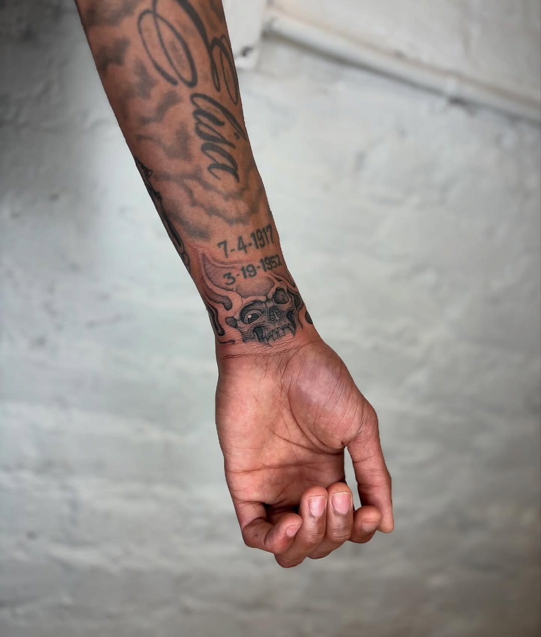 Tattoo by @dry.inc — black_and_grey, lettering_script