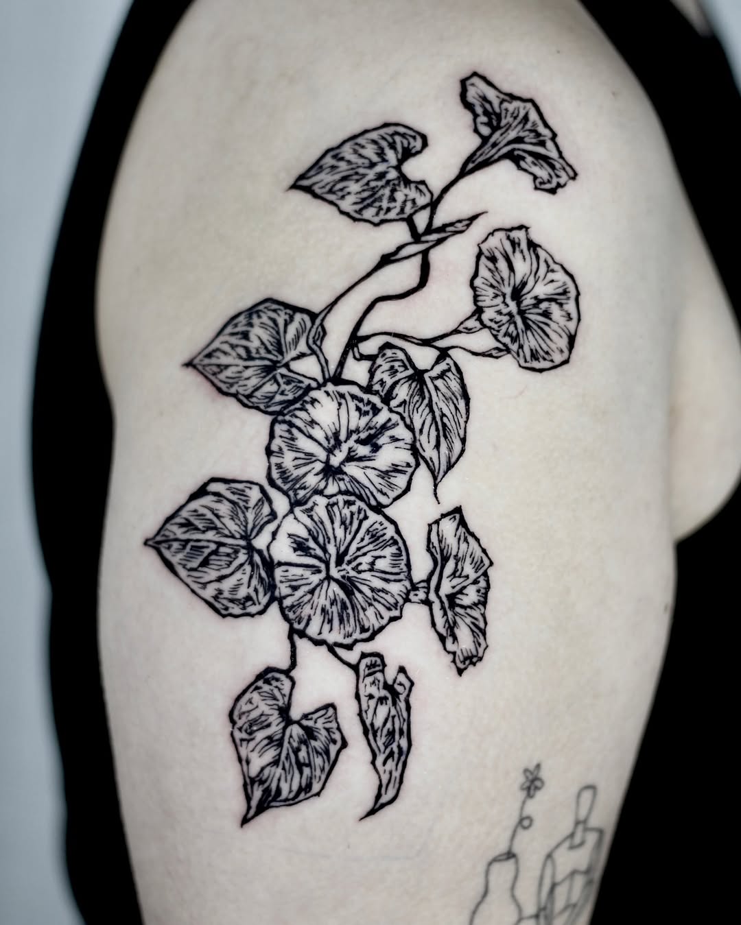 Tattoo by @wren.cavanaugh — illustrative, black_and_grey