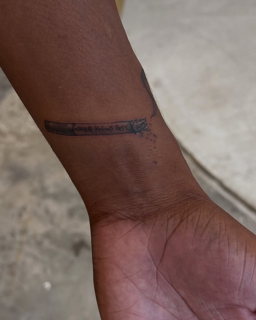 Tattoo by @heeyatattoo — lettering_script, fine_line