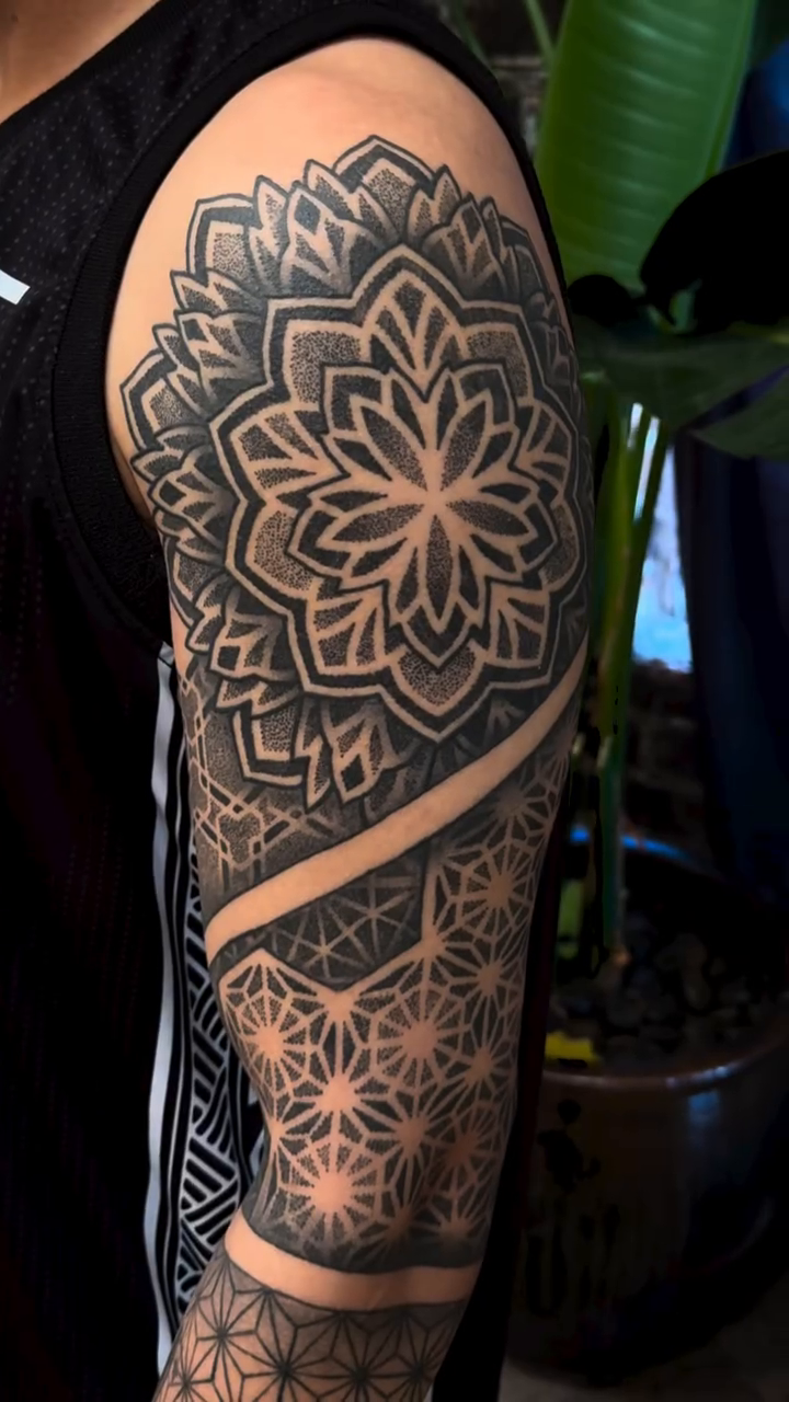 Tattoo by @symmetrychaos — geometric, dotwork