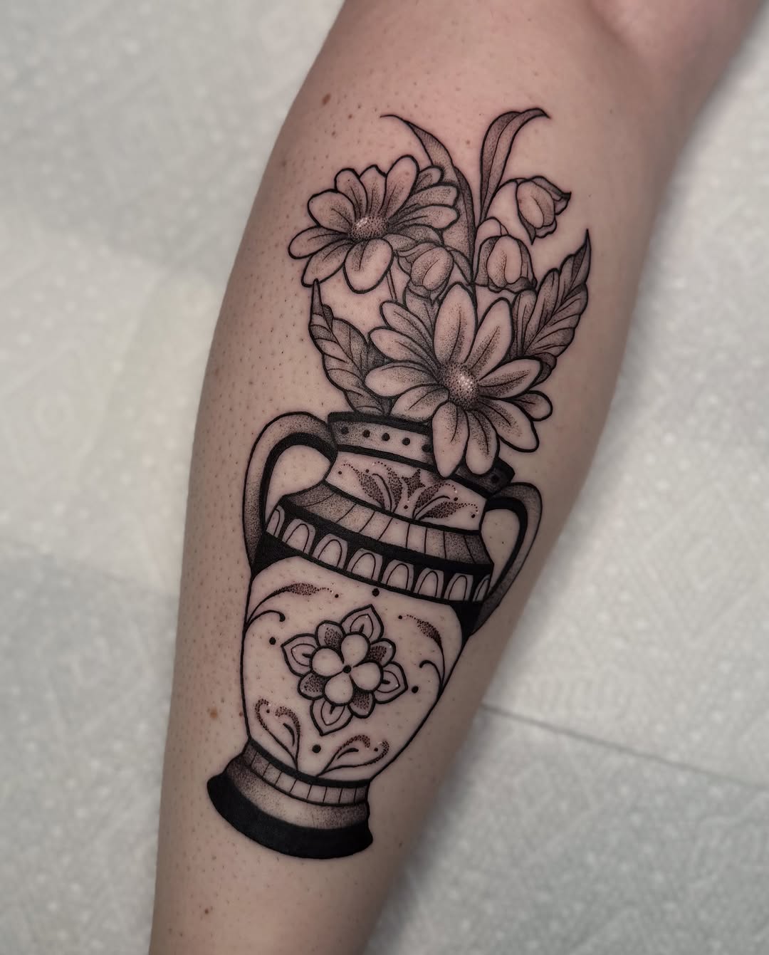 Tattoo by @jessbloomtattoo — black_and_grey
