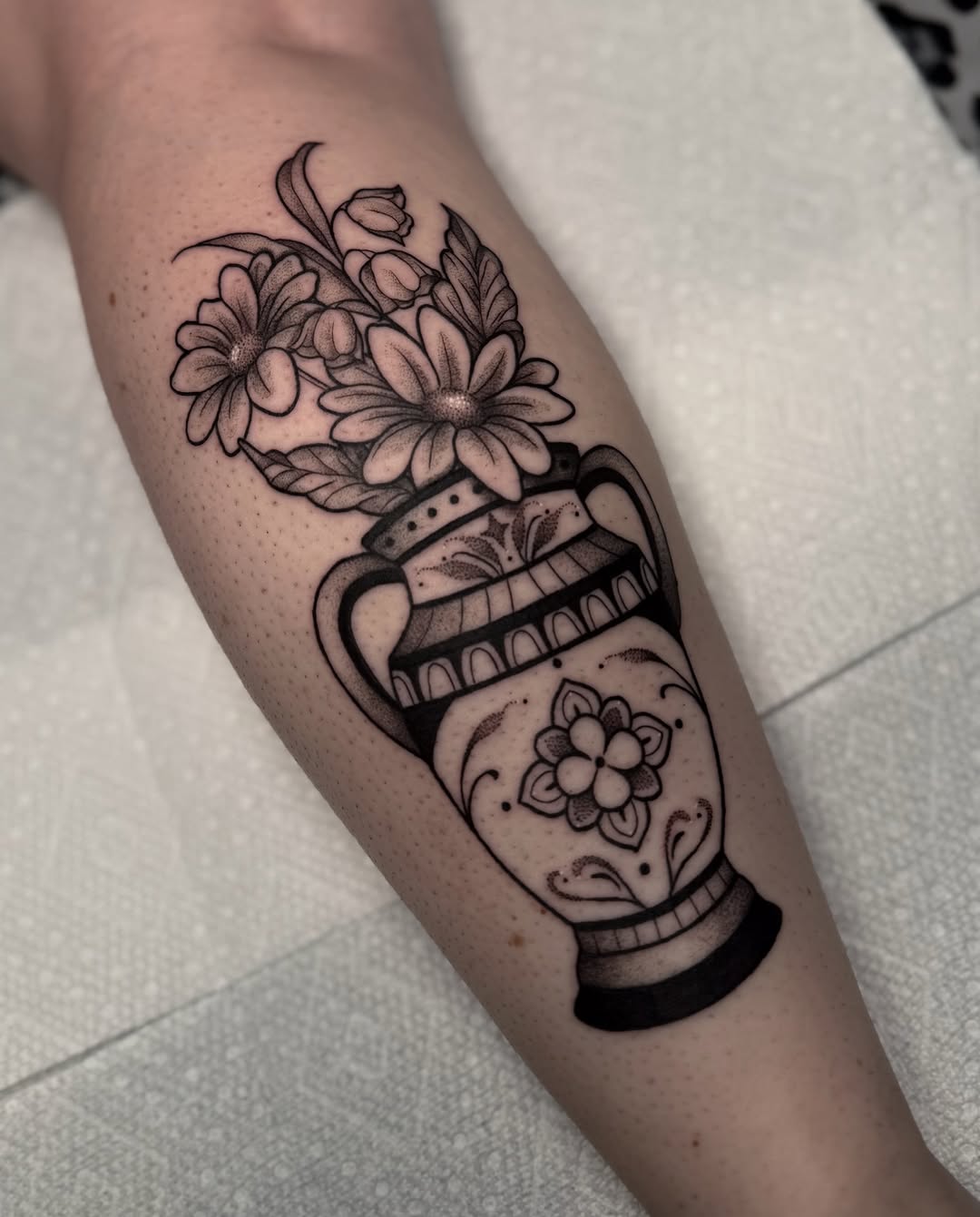 Tattoo by @jessbloomtattoo — black_and_grey