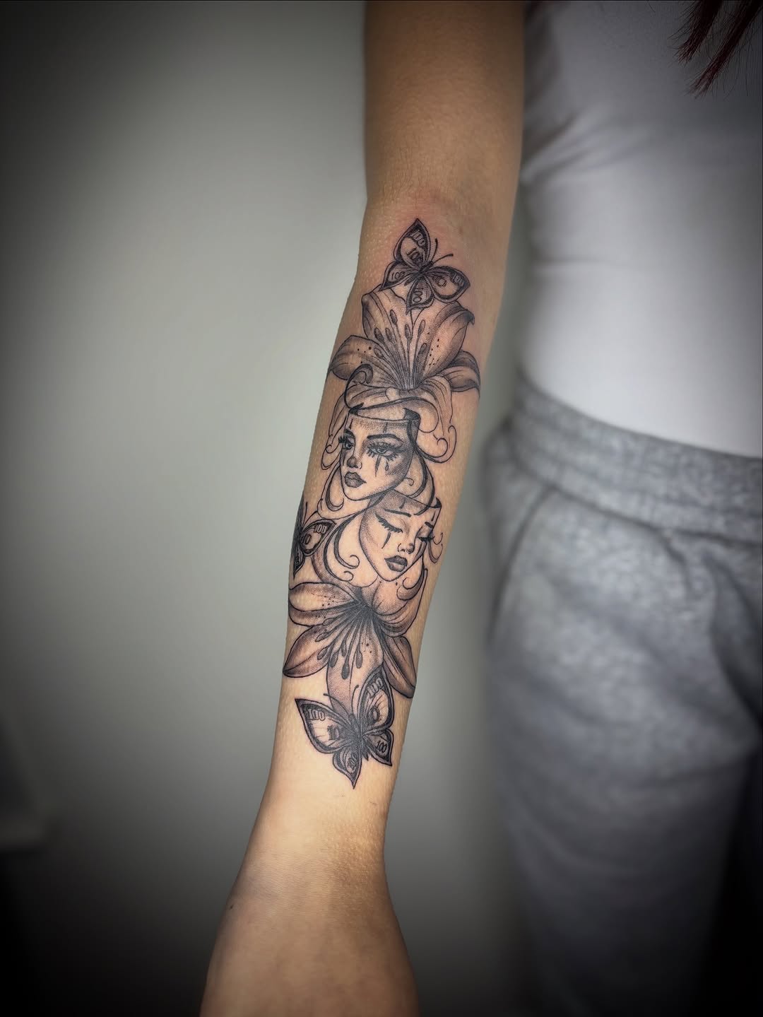 Tattoo by @zhentats2 — chicano, black_and_grey