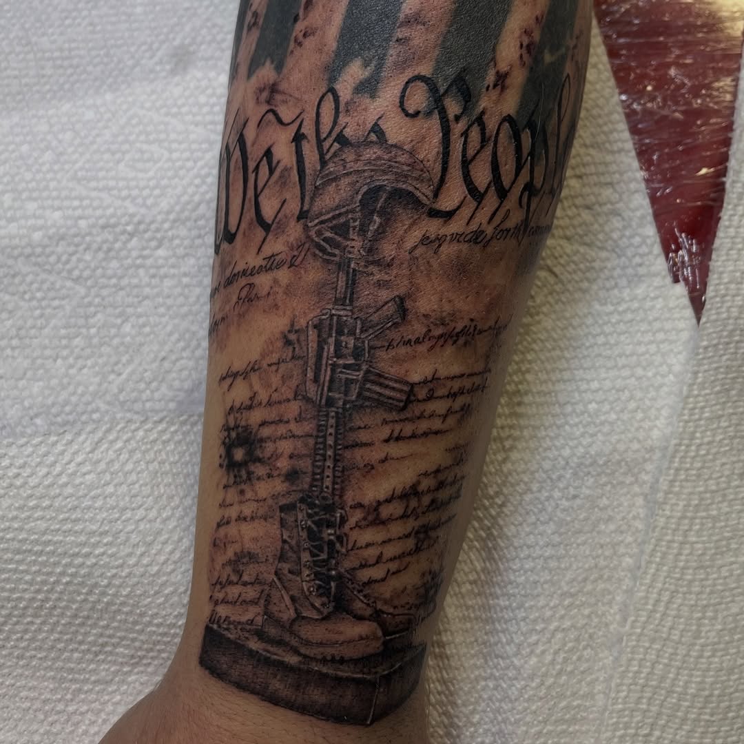Tattoo by @tat2garrett — black_and_grey, realism