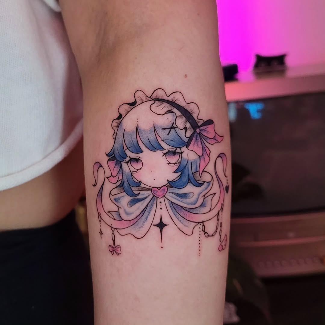 Tattoo by @oat.miilku — anime, illustrative