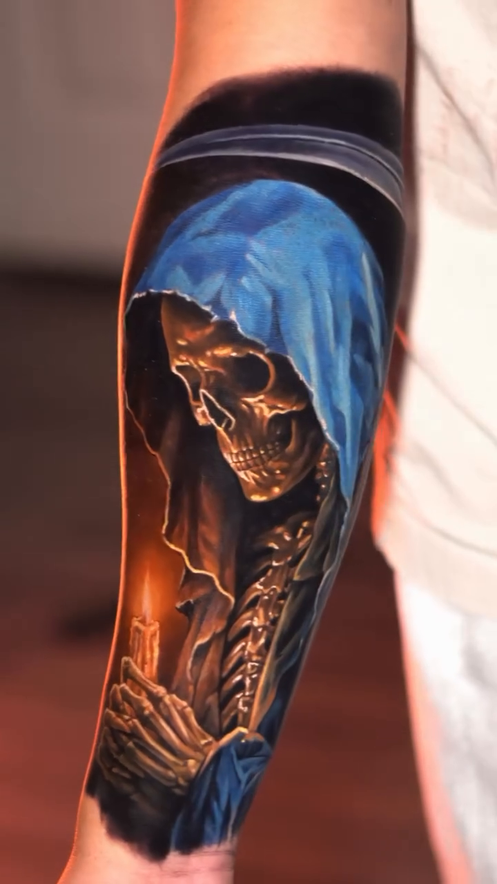 Tattoo by @josecamarillotattoos — dark_realism, black_and_grey