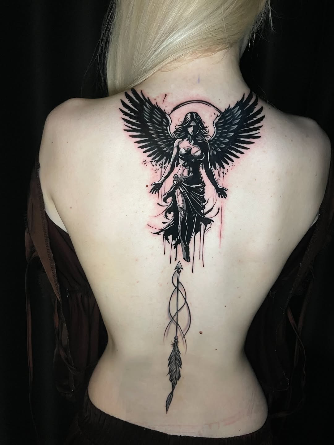 Tattoo by @svityktattoo_msk — black_and_grey, trash_polka