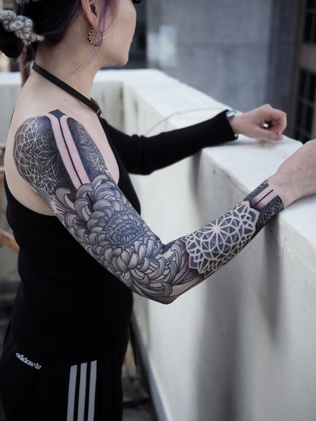 Tattoo by @jimmyyuen — black_and_grey, geometric
