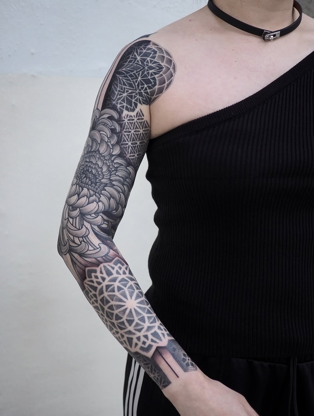 Tattoo by @jimmyyuen — geometric, black_and_grey