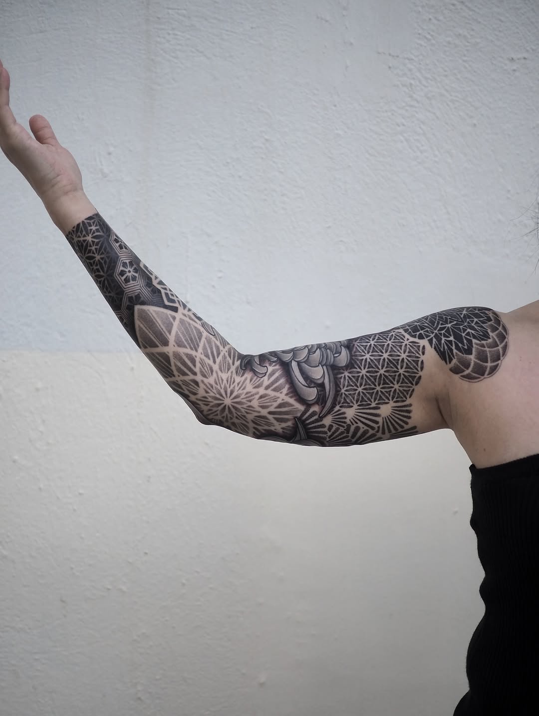 Tattoo by @jimmyyuen — geometric, black_and_grey