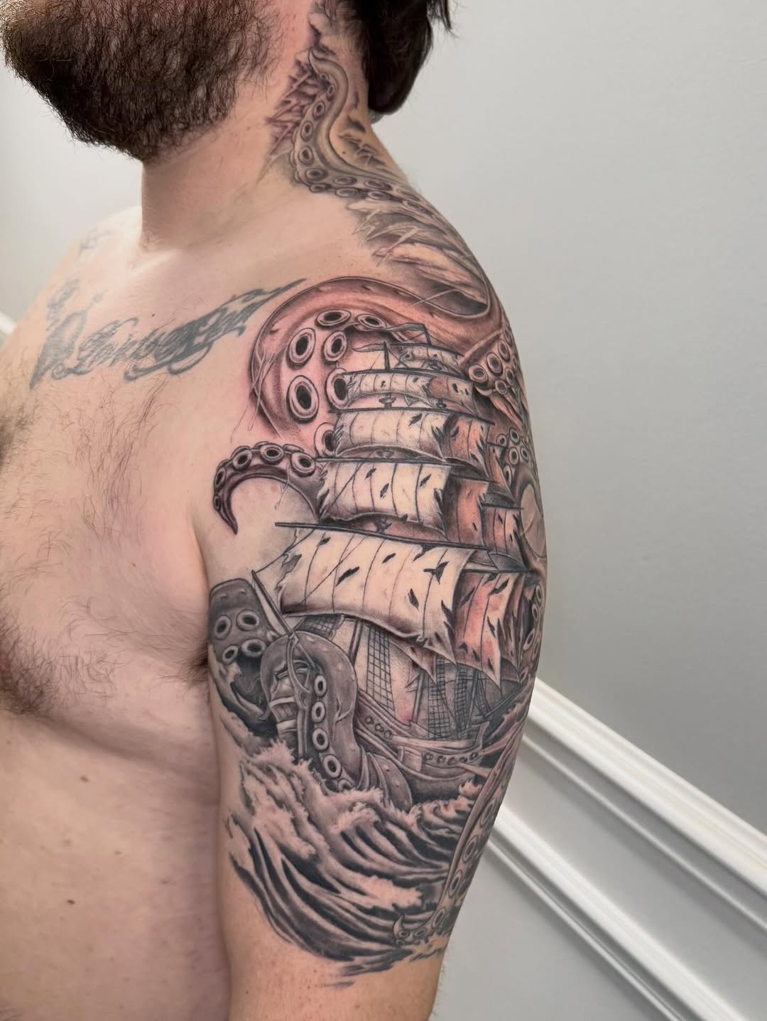 Tattoo by @mekong_lotus — black_and_grey, realism
