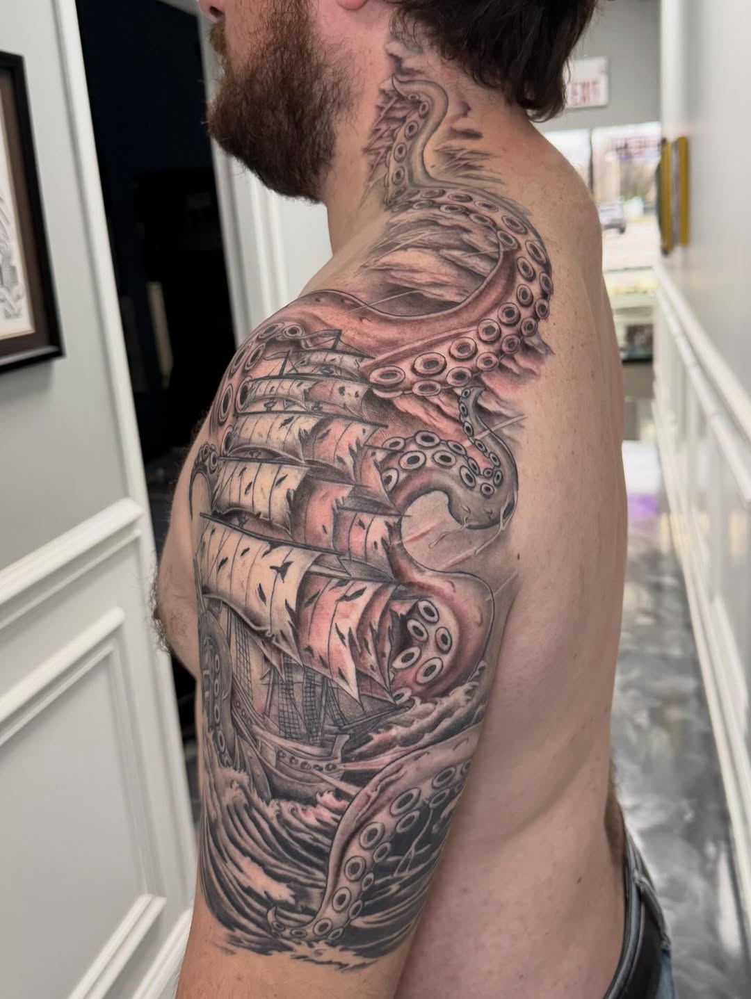 Tattoo by @mekong_lotus — black_and_grey, realism