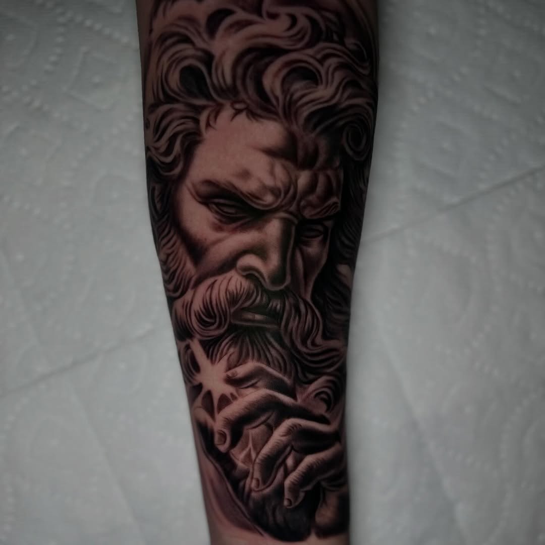 Tattoo by @kevoiinks — realism, black_and_grey