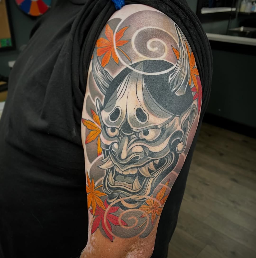 Tattoo by @electric.gator — japanese_irezumi, black_and_grey