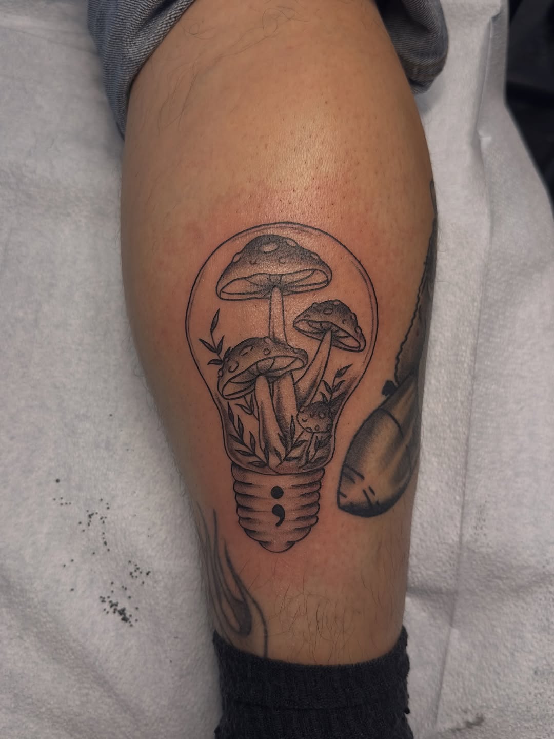 Tattoo by @dairyfree.milf — fine_line, black_and_grey