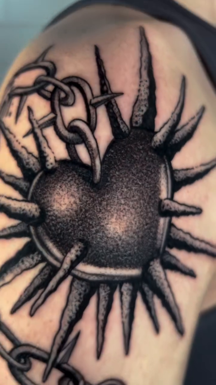 Tattoo by @laneybtattoos — black_and_grey, dark_realism