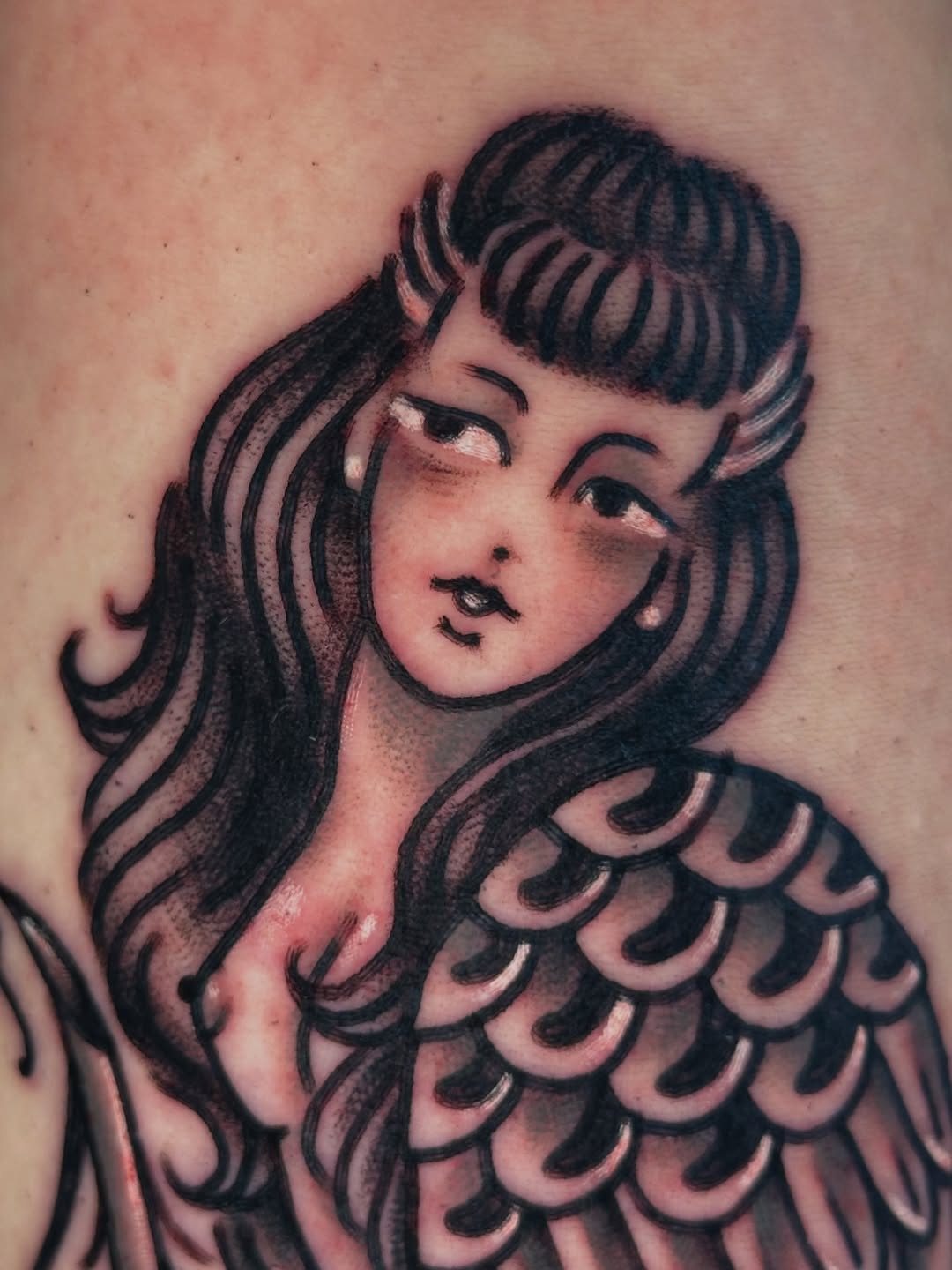Tattoo by @terminatrixx — american_traditional, black_and_grey