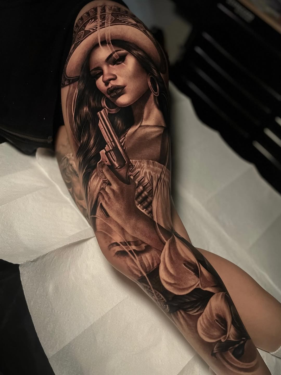 Tattoo by @4biddenfruit.tattoo โ realism, chicano
