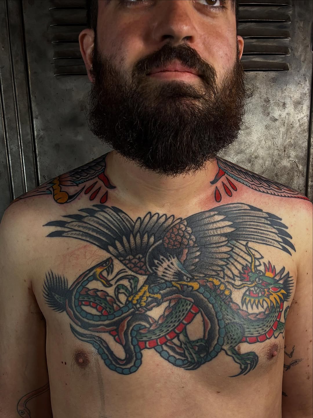 Tattoo by @robbanksofamerica — american_traditional, japanese_irezumi