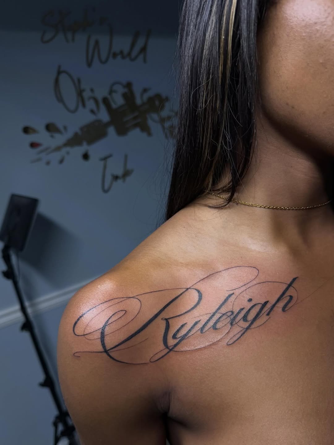 Tattoo by @stephsworldofink — lettering_script, fine_line