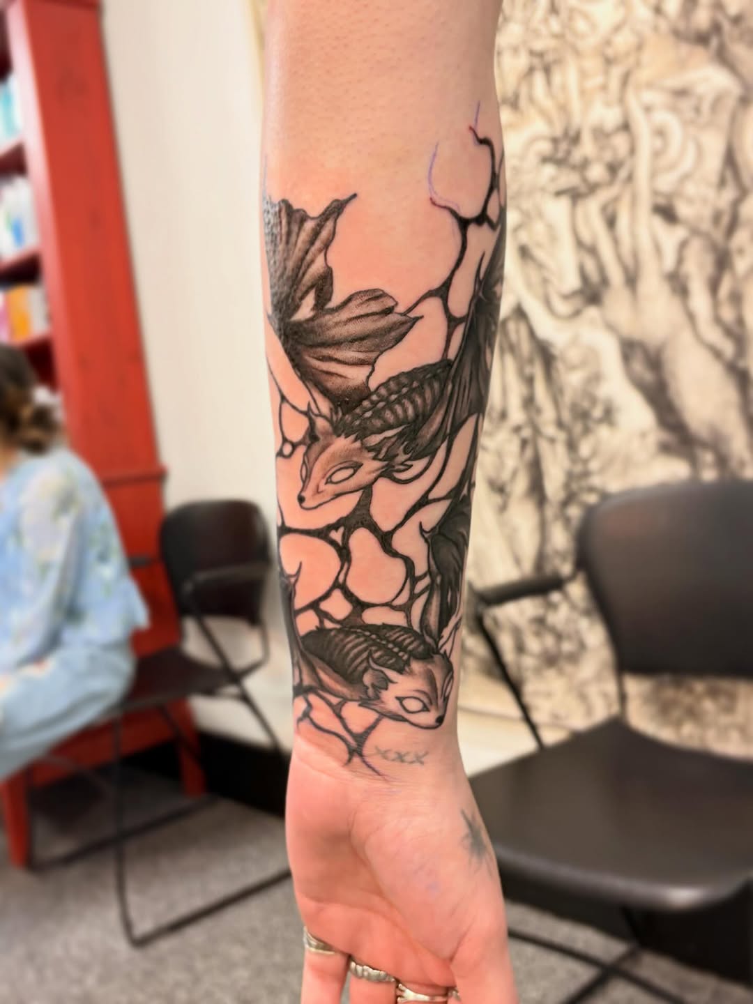 Tattoo by @jaydastarrtattoos — illustrative, black_and_grey