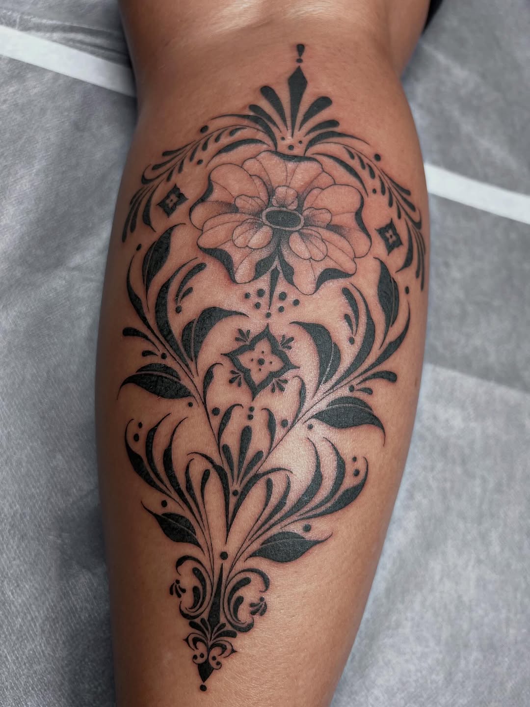 Tattoo by @kay.inkss — ornamental, black_and_grey