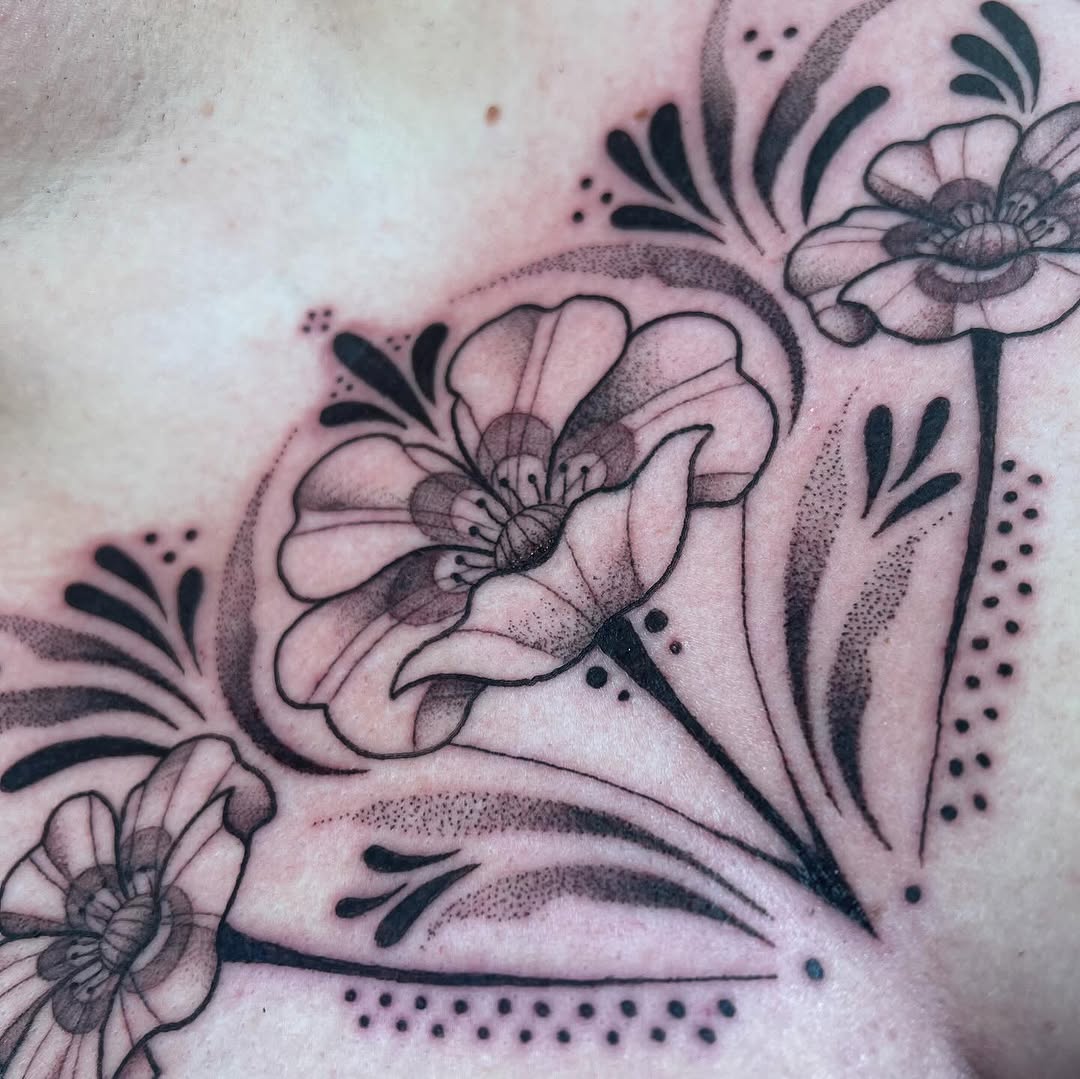Tattoo by @kay.inkss — illustrative, dotwork