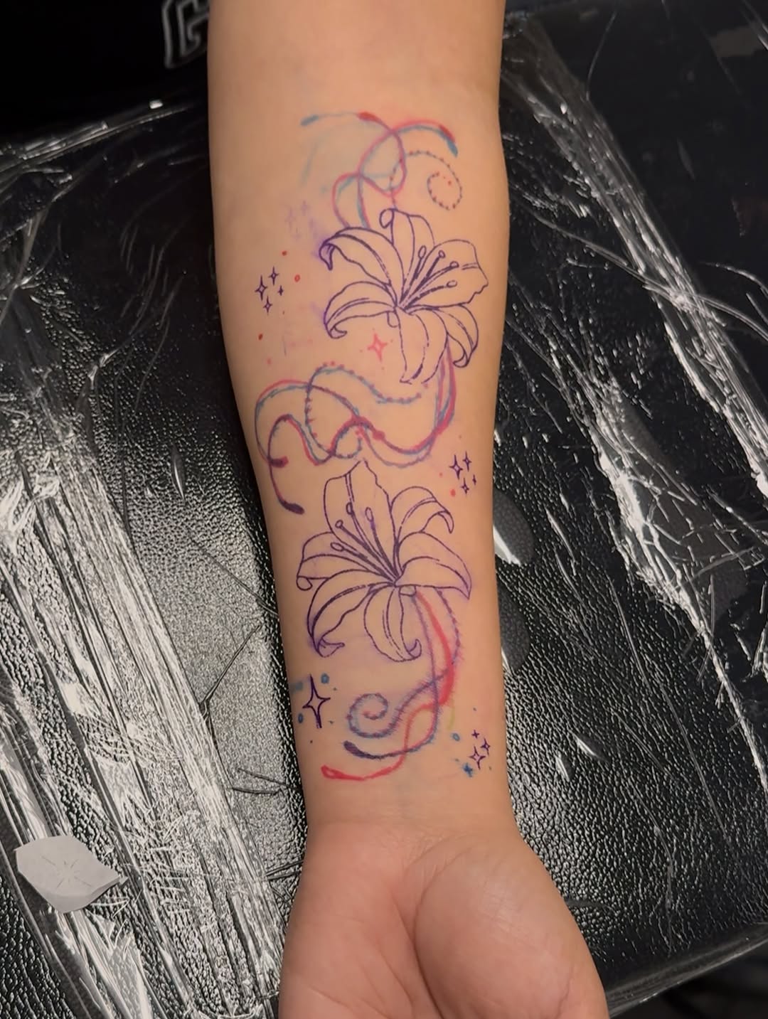Tattoo by @fineline_lau — fine_line, watercolor