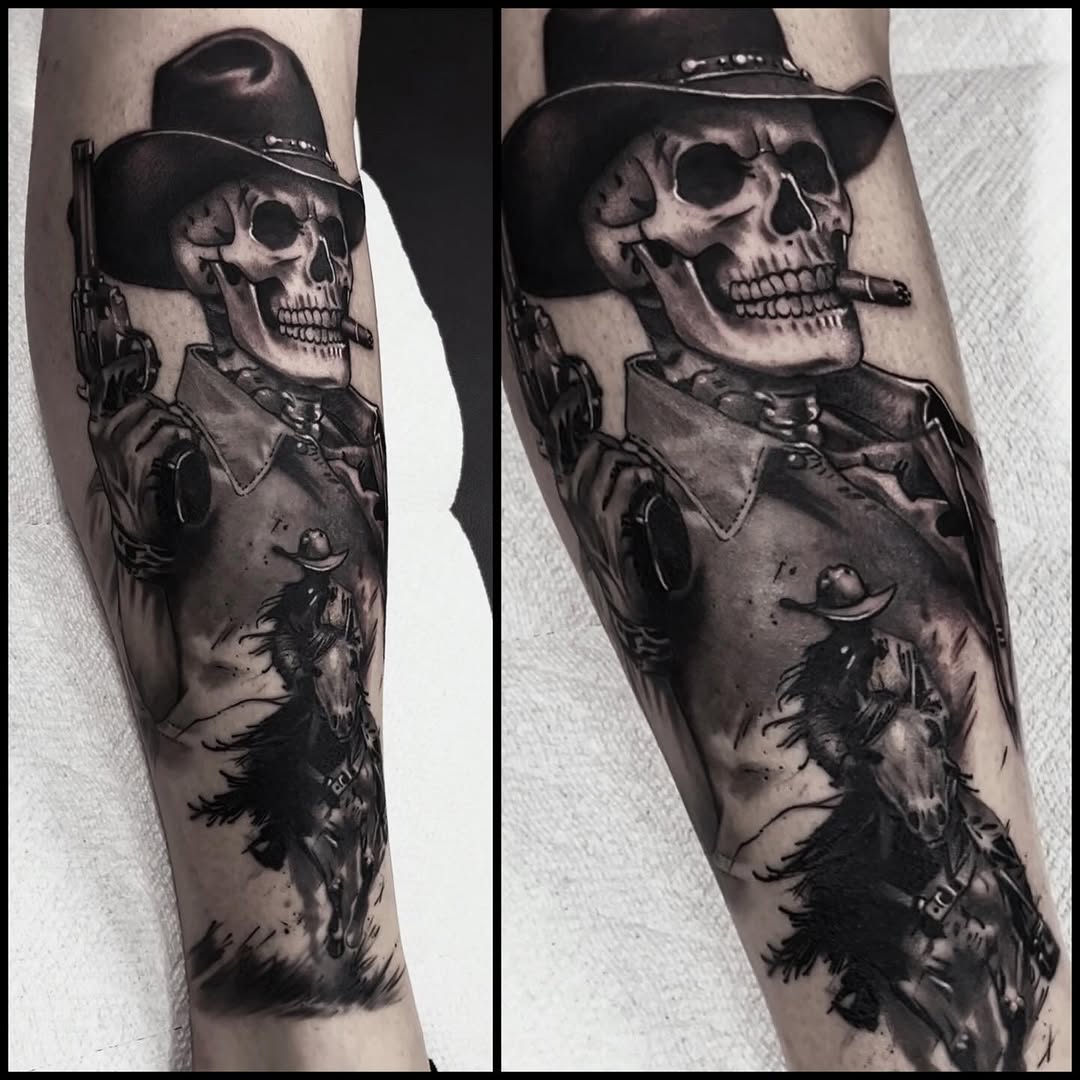 Tattoo by @davidalcocertattoo — black_and_grey, realism